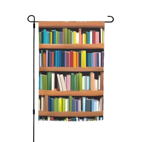 Bibliotheks-Bücherregal, bedruckt, 30,5 x 45,7 cm, Blumenflagge, Gartenflagge, ganzjährig, Outdoor, Hof, Dekoration, dick für Rasenflaggen Bibliotheks-Bücherregal, bedruckt, 30,5 x 45,7 cm, Blumenflagge, Gartenflagge, ganzjährig, Outdoor, Hof, Dekoration, dick für Rasenflaggen von SDFHU