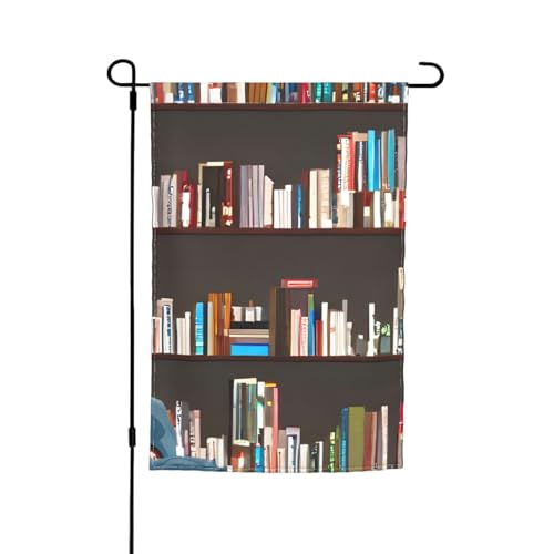 Bibliotheks-Bücherregal-Druck, 30,5 x 45,7 cm, florale Gartenflagge, ganzjährig, Outdoor, Hof, Dekoration, dick für Rasenflaggen Bibliotheks-Bücherregal-Druck, 30,5 x 45,7 cm, florale Gartenflagge, ganzjährig, Outdoor, Hof, Dekoration, dick für Rasenflaggen von SDFHU
