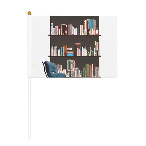 Bibliotheks-Bücherregal-Druck, praktisch, Handflagge, vielseitige Flaggen, Mastpartys, Paraden, Dekorationen, Urlaub von SDFHU