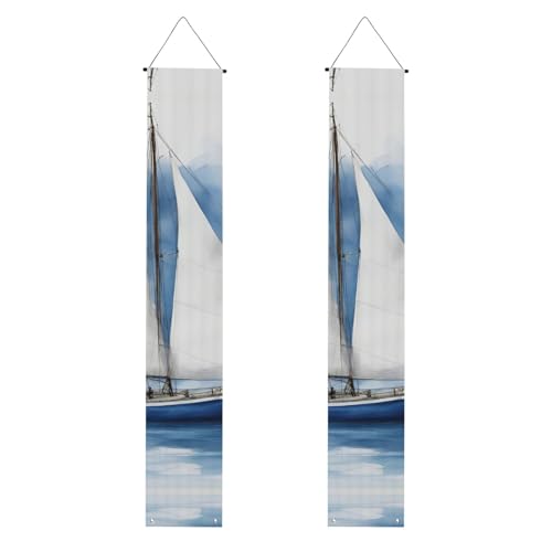 Blaues Segelboot, 1 Druck, lebendige Ästhetik, festliche Atmosphäre, Banner, Dekoration, Innen- und Außenbereich, Feiern Blaues Segelboot, 1 Druck, lebendige Ästhetik, festliche Atmosphäre, Banner, Dekoration, Innen- und Außenbereich, Feiern von SDFHU