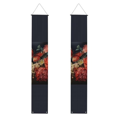 Blumen- und Schmetterlings-Druck, lebendige Ästhetik, festliche Atmosphäre, Banner, Dekoration, Innen- und Außenbereich, Feiern von SDFHU