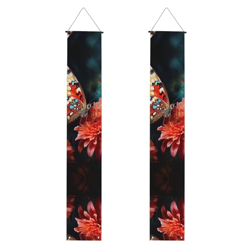 Blumen- und Schmetterlings-Druck, lebendige Ästhetik, festliche Atmosphäre, Banner, Dekoration, Innen- und Außenbereich, Feiern von SDFHU