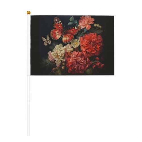 Blumen- und Schmetterlings-Druck, praktische Handflagge, vielseitige Flaggen, Mastpartys, Paraden, Dekorationen, Urlaub von SDFHU