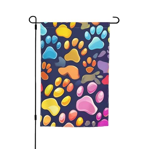 Bunte Gartenflagge mit Hundepfotenabdruck, 30,5 x 45,7 cm, für alle Jahreszeiten, für den Außenbereich, dick, für Rasenflaggen Bunte Gartenflagge mit Hundepfotenabdruck, 30,5 x 45,7 cm, für alle Jahreszeiten, für den Außenbereich, dick, für Rasenflaggen von SDFHU