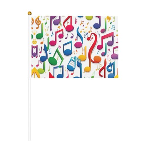 Bunte Musiknoten, 1 Druck, praktische Handflagge, vielseitige Flaggen, Mastpartys, Paraden, Dekorationen, Urlaub von SDFHU