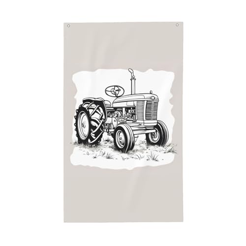 Cartoon-Traktor-Druck, leichte Dekoration, Flagge, saisonale Flaggen, für drinnen und draußen, für Terrasse, Rasen, Garten von SDFHU