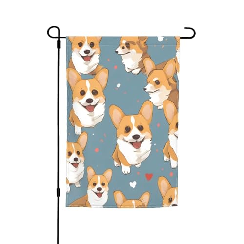 Corgi Gartenflagge mit niedlichem Hundemotiv, 30,5 x 45,7 cm, für alle Jahreszeiten, für den Außenbereich, dick, für Rasenflächen Corgi Gartenflagge mit niedlichem Hundemotiv, 30,5 x 45,7 cm, für alle Jahreszeiten, für den Außenbereich, dick, für Rasenflächen von SDFHU