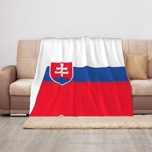 Einzigartige Überwurfdecke mit Flagge der Slowakei, 127 x 101 cm, weich, warm, leicht, Decke für Reisen von SDFHU