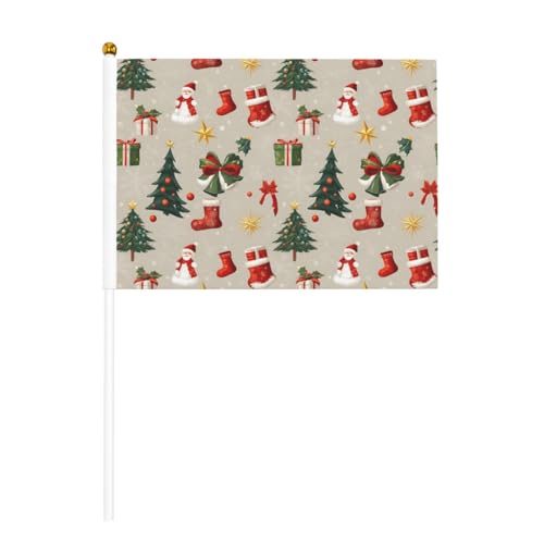 Frohe Weihnachten Druck Bequemlichkeit Handflagge Vielseitige Flaggen Pole Partys Paraden Dekorationen Urlaub von SDFHU