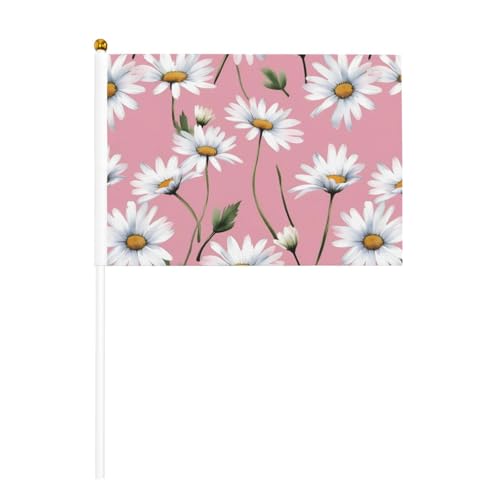 Frühlings-Gänseblümchen-Druck, praktische Handflagge, vielseitige Flaggen, Stange, Partys, Paraden, Dekorationen, Urlaub von SDFHU