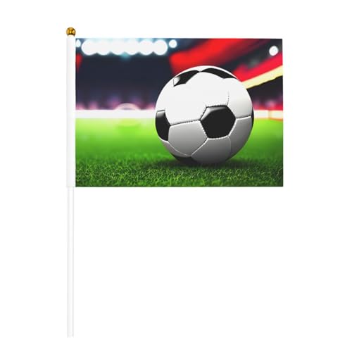 Fußball-Sportball-Druck, praktische Handflagge, vielseitige Flaggen, Stange, Partys, Paraden, Dekorationen, Urlaub von SDFHU