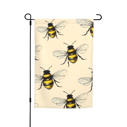 Gartenflagge mit Honigbienen-Druck, 30,5 x 45,7 cm, für alle Jahreszeiten, für den Außenbereich, dick, für Rasenflächen von SDFHU
