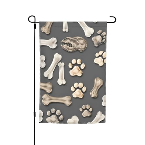 Gartenflagge mit Hundeknochen, Pfotenabdruck, 30,5 x 45,7 cm, für alle Jahreszeiten, für den Außenbereich, dick, für Rasenflaggen Gartenflagge mit Hundeknochen, Pfotenabdruck, 30,5 x 45,7 cm, für alle Jahreszeiten, für den Außenbereich, dick, für Rasenflaggen von SDFHU