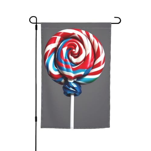 Gartenflagge mit Lollipop-Druck, 30,5 x 45,7 cm, für alle Jahreszeiten, für den Außenbereich, dick, für Rasenflaggen Gartenflagge mit Lollipop-Druck, 30,5 x 45,7 cm, für alle Jahreszeiten, für den Außenbereich, dick, für Rasenflaggen von SDFHU