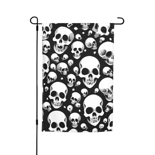 Gartenflagge mit Totenköpfen, 30,5 x 45,7 cm, für alle Jahreszeiten, für den Außenbereich, dick, für Rasenflaggen Gartenflagge mit Totenköpfen, 30,5 x 45,7 cm, für alle Jahreszeiten, für den Außenbereich, dick, für Rasenflaggen von SDFHU