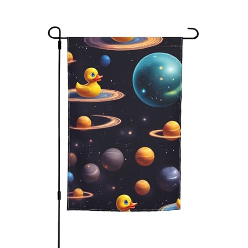 Gartenflagge mit Weltraum- und Entenmuster, 30,5 x 45,7 cm, für alle Jahreszeiten, für den Außenbereich, dick, für Rasenflächen Gartenflagge mit Weltraum- und Entenmuster, 30,5 x 45,7 cm, für alle Jahreszeiten, für den Außenbereich, dick, für Rasenflächen von SDFHU