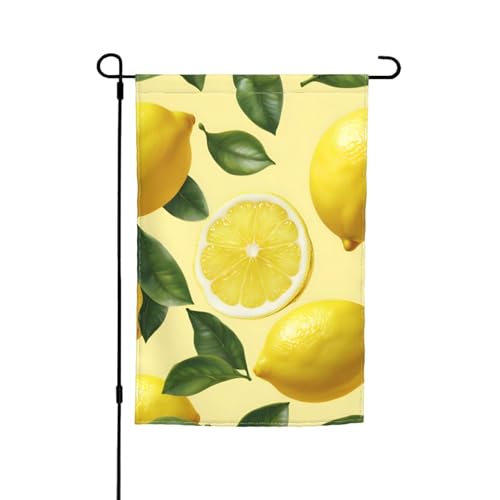 Gartenflagge mit gelbem Zitronendruck, 30,5 x 45,7 cm, für alle Jahreszeiten, für den Außenbereich, dick, für Rasenflaggen von SDFHU