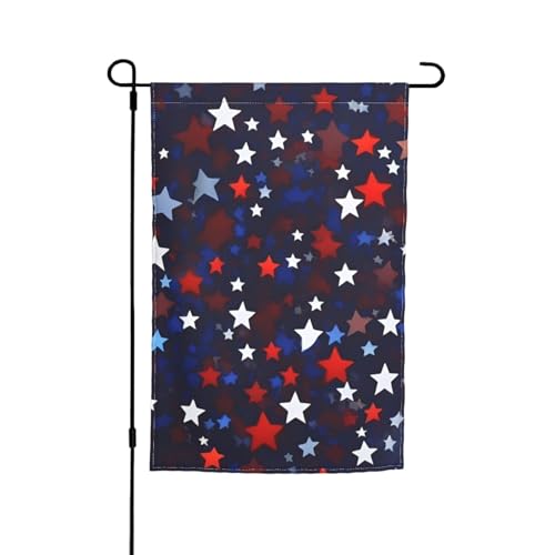 Gartenflagge mit rot-blauen Sternen, 30,5 x 45,7 cm, für alle Jahreszeiten, für den Außenbereich, dick, für Rasenflaggen Gartenflagge mit rot-blauen Sternen, 30,5 x 45,7 cm, für alle Jahreszeiten, für den Außenbereich, dick, für Rasenflaggen von SDFHU