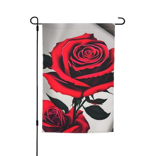 Gartenflagge mit roten Rosen, 30,5 x 45,7 cm, für alle Jahreszeiten, für den Außenbereich, dick, für Rasenflaggen Gartenflagge mit roten Rosen, 30,5 x 45,7 cm, für alle Jahreszeiten, für den Außenbereich, dick, für Rasenflaggen von SDFHU