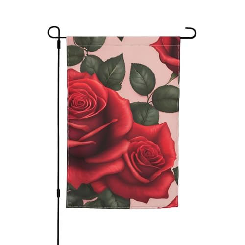 Gartenflagge mit roten Rosen, 30,5 x 45,7 cm, für alle Jahreszeiten, für den Außenbereich, dick, für Rasenflaggen Gartenflagge mit roten Rosen, 30,5 x 45,7 cm, für alle Jahreszeiten, für den Außenbereich, dick, für Rasenflaggen von SDFHU