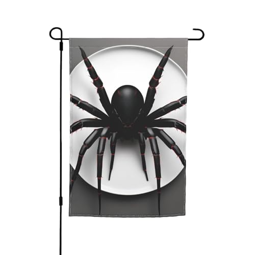 Gartenflagge mit schwarzem Spinnendruck, 30,5 x 45,7 cm, für alle Jahreszeiten, für den Außenbereich, dick, für Rasenflaggen von SDFHU