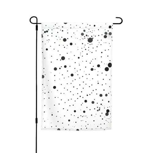 Gartenflagge mit schwarzem und weißem Punktemuster, 30,5 x 45,7 cm, für alle Jahreszeiten, für den Außenbereich, dick, für Rasenflaggen Gartenflagge mit schwarzem und weißem Punktemuster, 30,5 x 45,7 cm, für alle Jahreszeiten, für den Außenbereich, dick, für Rasenflaggen von SDFHU