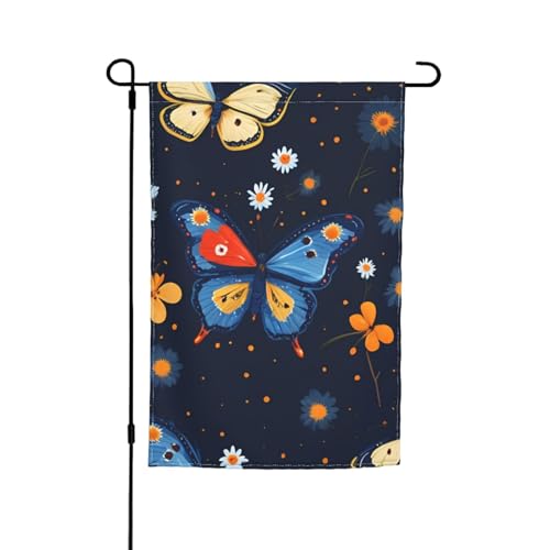 Gartenflagge mit tanzendem Schmetterling, 30,5 x 45,7 cm, für alle Jahreszeiten, für den Außenbereich, dick, für Rasenflaggen von SDFHU
