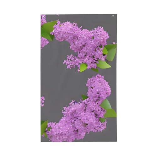 Gerahmte Flagge mit lila Blumen in Blüte, leicht, dekorativ, saisonale Flaggen, für drinnen und draußen, für Terrasse, Rasen, Garten von SDFHU