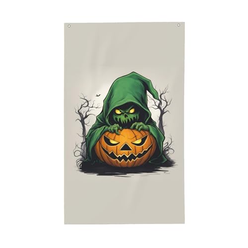 Grüner Geist Horror Halloween Kürbis 1 Druck leichte Dekoration Flagge saisonale Flaggen Indoor Outdoor Display Terrasse Rasen Garten von SDFHU