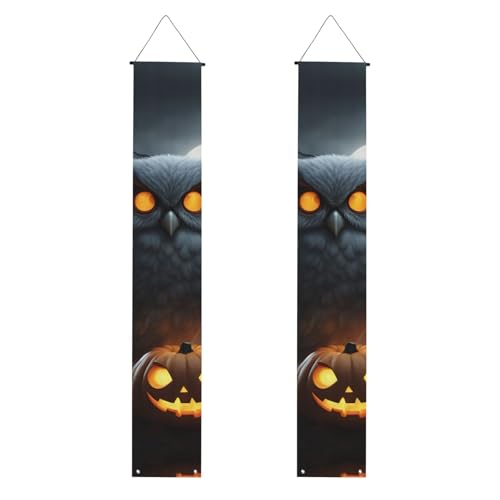 Halloween-Eulen-Geister-Kürbis-Druck, lebendige Ästhetik, festliche Atmosphäre, Banner, Dekoration, Innen- und Außenbereich, Feiern von SDFHU
