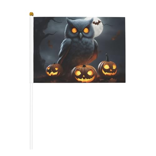 Halloween-Eulen-Geister-Kürbis-Druck, praktische Handflagge, vielseitige Flaggen, Mast-Partys, Paraden, Dekorationen, Urlaub von SDFHU