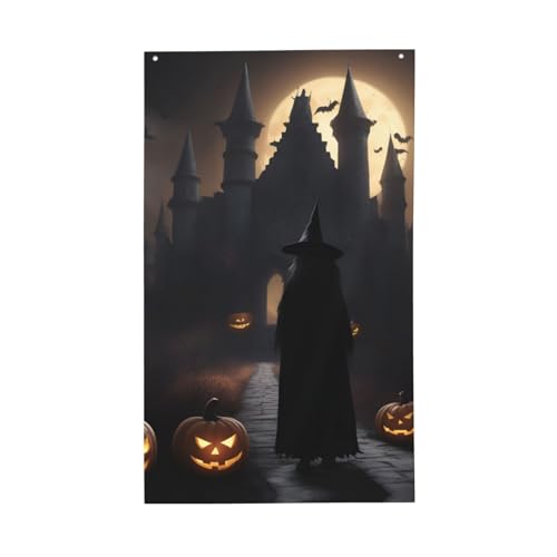 Halloween-Goth-Flagge, leicht, dekorativ, saisonale Flaggen, für drinnen und draußen, für Terrasse, Rasen, Garten von SDFHU