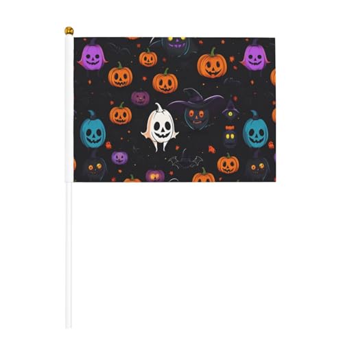 Halloween-Kürbis- und Fledermaus-Druck, praktische Handflagge, vielseitige Flaggen, Mastpartys, Paraden, Dekorationen, Urlaub von SDFHU