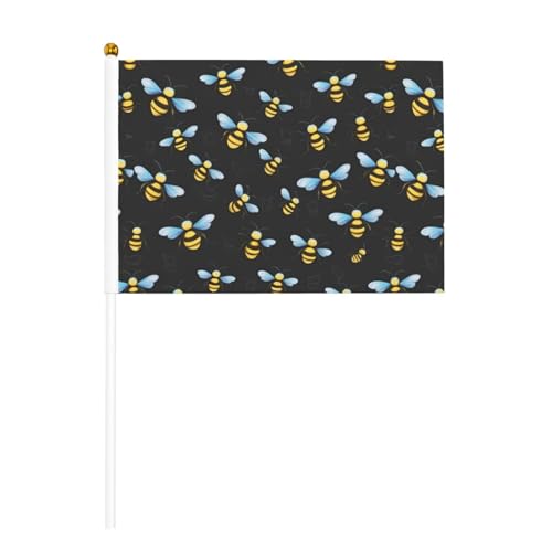 Handflagge mit Bienen-Motiv, vielseitig einsetzbar, für Partys, Paraden, Dekorationen, Urlaub von SDFHU
