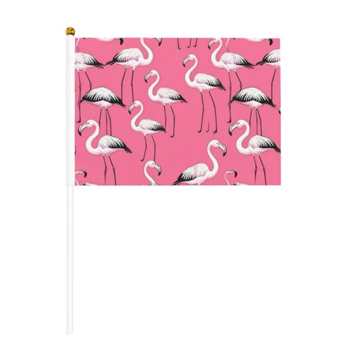 Handflagge mit Flamingo-Druck, vielseitige Flaggen, Mastpartys, Paraden, Dekorationen, Urlaub von SDFHU