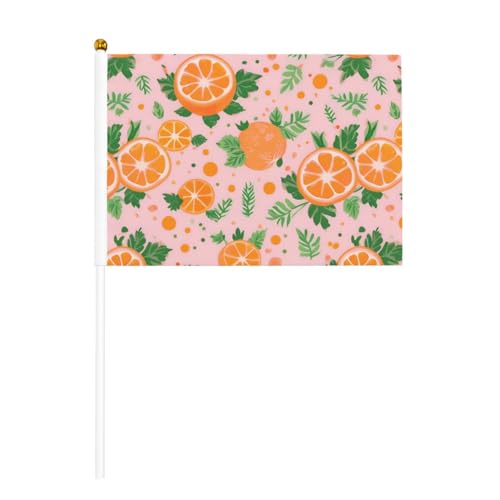 Handflagge mit Obst-Orangen-Druck, vielseitige Flaggen, Mastpartys, Paraden, Dekorationen, Urlaub von SDFHU