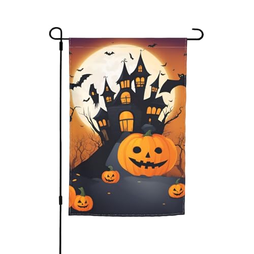 Happy-Halloween-Vector 1 Druck, 30,5 x 45,7 cm, Blumenflagge, Gartenflagge, Ganzjahresdekoration, für den Außenbereich, dick, für Rasenflaggen von SDFHU