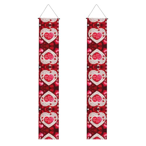 Happy Valentine's Day Print Vibrant Aesthetics Festive Atmosphere Banner Decor Indoor Outdoor Celebrations von SDFHU