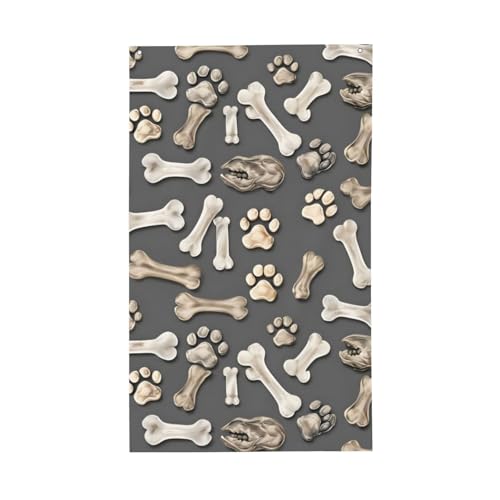 Hundeknochen, Pfotenabdruck, leichte Dekoration, Flagge, saisonale Flaggen, für drinnen und draußen, für Terrasse, Rasen, Garten von SDFHU