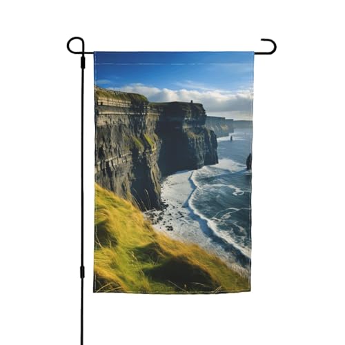 Irland Outdoor County Clare The Cliffs Druck 30,5 x 45,7 cm Blumengartenflagge Ganzjahresdekoration für den Außenbereich dick für Rasenflagge von SDFHU