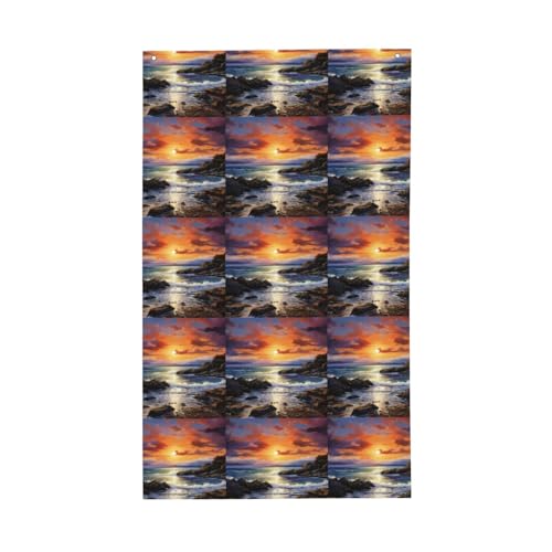 Irland Sonnenuntergang Meereslandschaft Druck leichte Dekoration Flagge saisonale Flaggen Indoor Outdoor Display Terrasse Rasen Garten von SDFHU