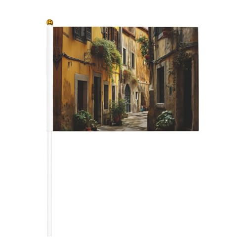 Italienische Flagge mit altem Straßendruck, praktische Handflagge, vielseitige Flaggen, Mastpartys, Paraden, Dekorationen, Urlaub von SDFHU