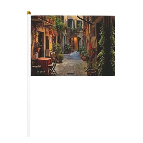 Italienische Flagge mit altem Straßendruck, praktische Handflagge, vielseitige Flaggen, Mastpartys, Paraden, Dekorationen, Urlaub von SDFHU