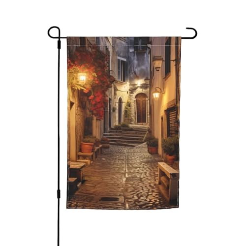 Italienische Gartenflagge mit altem Straßendruck, 30,5 x 45,7 cm, für alle Jahreszeiten, für den Außenbereich, dick, für Rasenflaggen Italienische Gartenflagge mit altem Straßendruck, 30,5 x 45,7 cm, für alle Jahreszeiten, für den Außenbereich, dick, für Rasenflaggen von SDFHU
