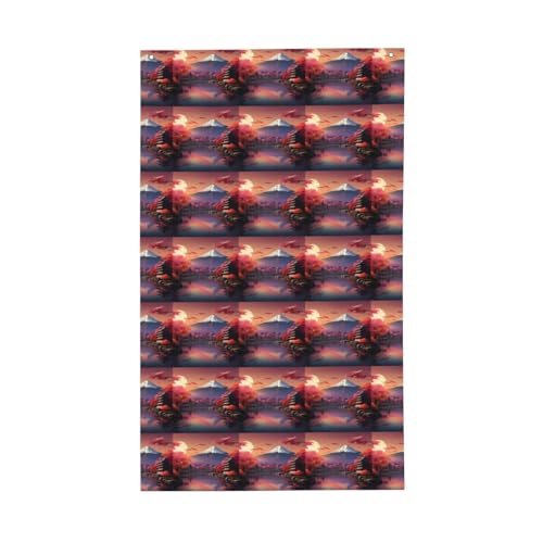 Japanische Flagge, Fuji-Landschaftsdruck, leicht, dekorativ, saisonale Flaggen, für drinnen und draußen, für Terrasse, Rasen, Garten von SDFHU