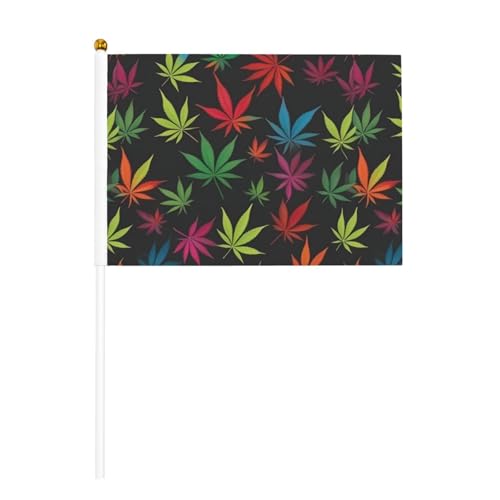 Kräuterpflanzen-Blätter-Druck, praktische Handflagge, vielseitige Flaggen, Mastpartys, Paraden, Dekorationen, Urlaub von SDFHU