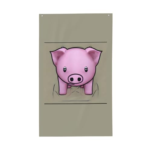Leichte Deko-Flagge mit Schweine-Motiv, saisonale Flaggen, für drinnen und draußen, für Terrasse, Rasen, Garten von SDFHU