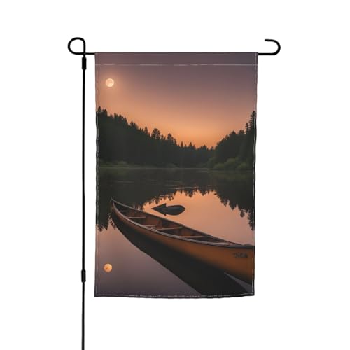 Moonlit Kanu Allagash River Print 30,5 x 45,7 cm Floral Garden Flag All Season Outdoor Yard Decor Thick For Lawns Flag von SDFHU