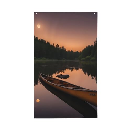 Moonlit Kanu Allagash River Print Leichte Dekoration Flagge Saisonale Flaggen Indoor Outdoor Display Terrasse Rasen Garten von SDFHU
