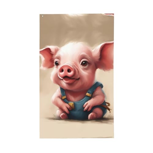 Naughty Pig Baby-Druck, leicht, dekorativ, saisonale Flaggen, für drinnen und draußen, für Terrasse, Rasen, Garten von SDFHU